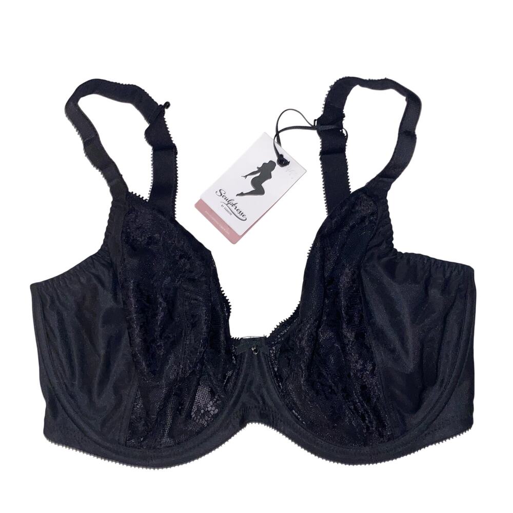 Sculptresse by Panache Roxie Plunge Bra 9586 Black 34GG NWT